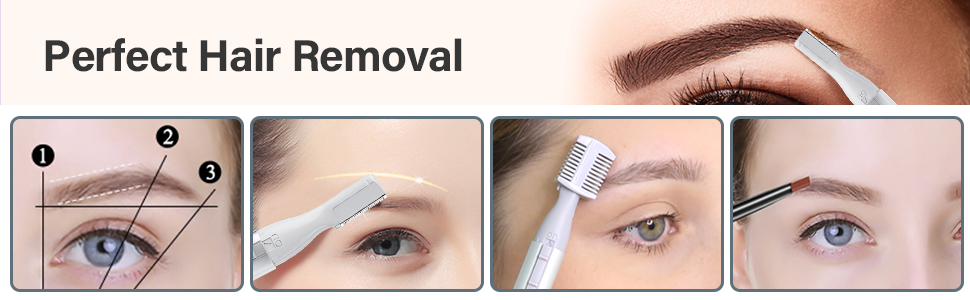 Електричний тример для брів TOUCHBeauty AG-815B (срібний) - прецизійний коректор з гребенем