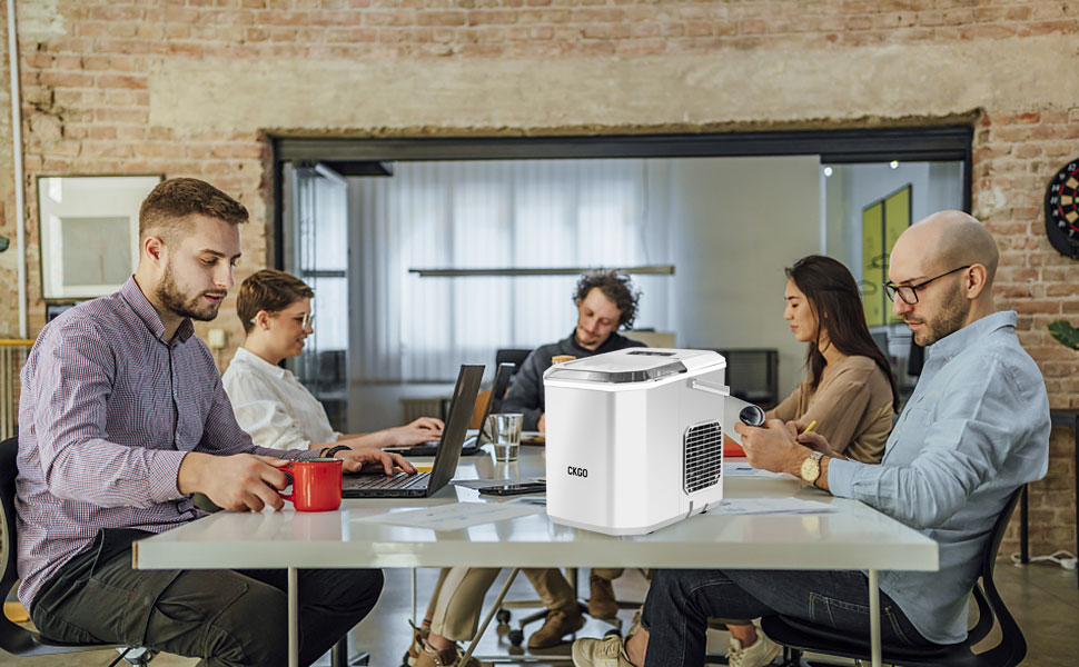 Smart Ice Maker Machine with WiFi Control - 15KG Daily Capacity, Fast Ice Production (9 Cubes in 6 Minutes), Self-Cleaning, 2 Ice Sizes for Kitchen, Office, Bar, Party, RV (White)