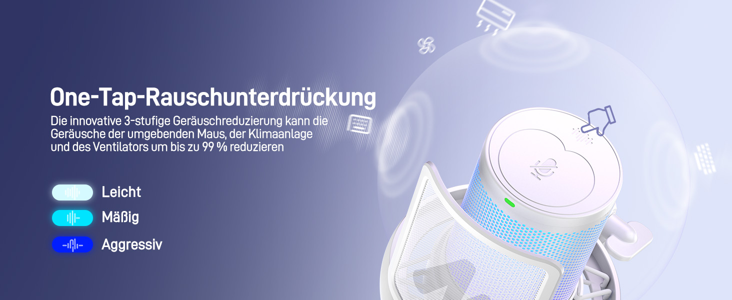 MAONO DM40 Бездротовий мікрофон для ПК з RGB підсвічуванням та ШІ-зміною голосу, 3-рівнева шумозаглушення, для геймінгу, подкастингу та стрімінгу