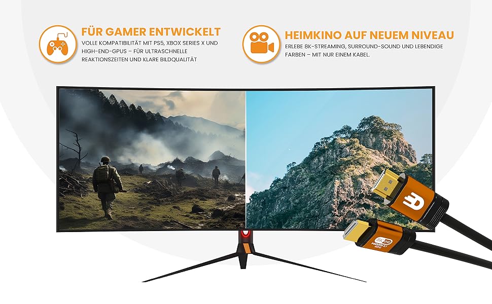 HDMI кабель Drivv Premium 2.1 (5 метрів) – 8K@60Hz, 4K@120Hz, eARC, HDR10, PS5, Xbox Series X