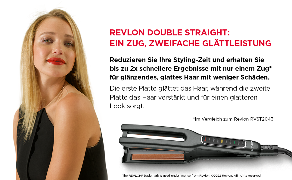 Revlon SmoothStay 25mm Coconut Oil Infused Straightener with Travel Pouch - Adjustable Temperature up to 235°C