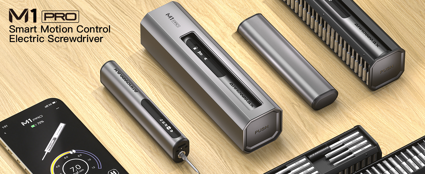 ARROWMAX Міні електричний шуруповерт, прецизійний набір інструментів для ремонту телефонів, годинників, ноутбуків (M1 PRO)