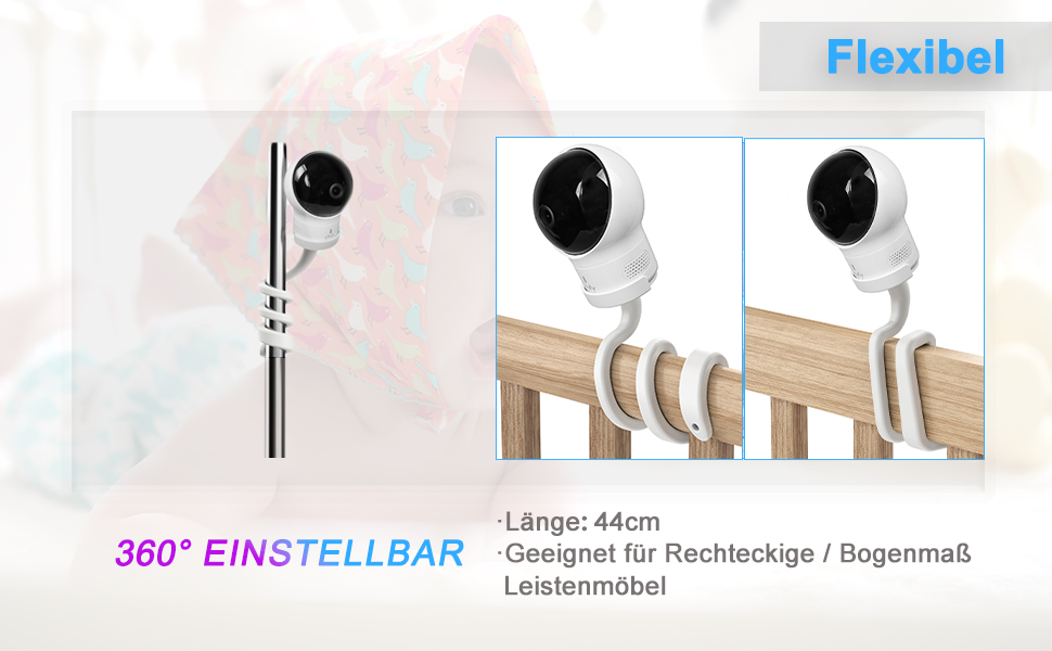 Кріплення для камери немовляти eufy Security SpaceView, 360° гнучке кріплення для дитячої камери, сумісне з SpaceView S/Pro Babyfon