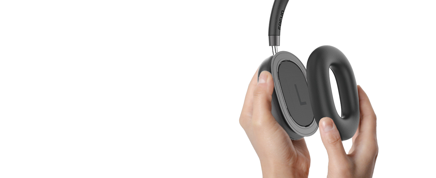 Навушники бездротові Bluetooth 6.0 NC95 з активним шумозаглушенням, регульованим колесом, 120+ годин роботи, персоналізація EQ через додаток, сірий