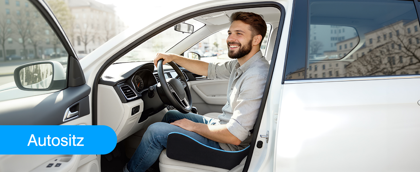 Подушка для сидіння Ophy для авто та офісного крісла з піною Memory Foam, знімною обкладинкою, чорна