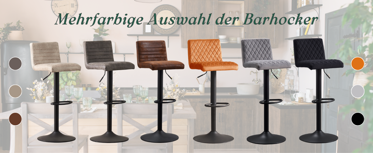 JYMTOM Set of 4 Adjustable Bar Stools with Swivel Seat - Velvet Upholstered Counter Stools for Bar, Kitchen, Bistro, Cafe & Dining Room (Gray)