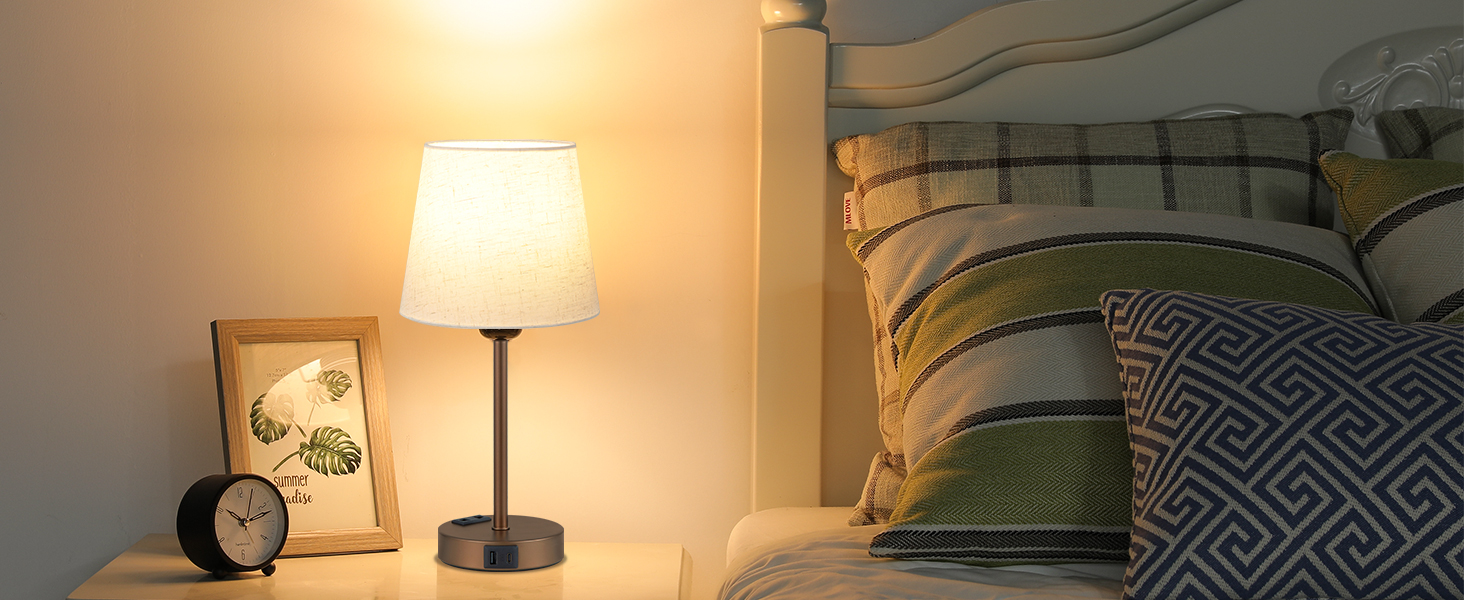 Настільна лампа Kakanuo з торшером, 2 шт., з USB-портами та диммуванням, для спальні, вітальні, дитячої кімнати, офісу