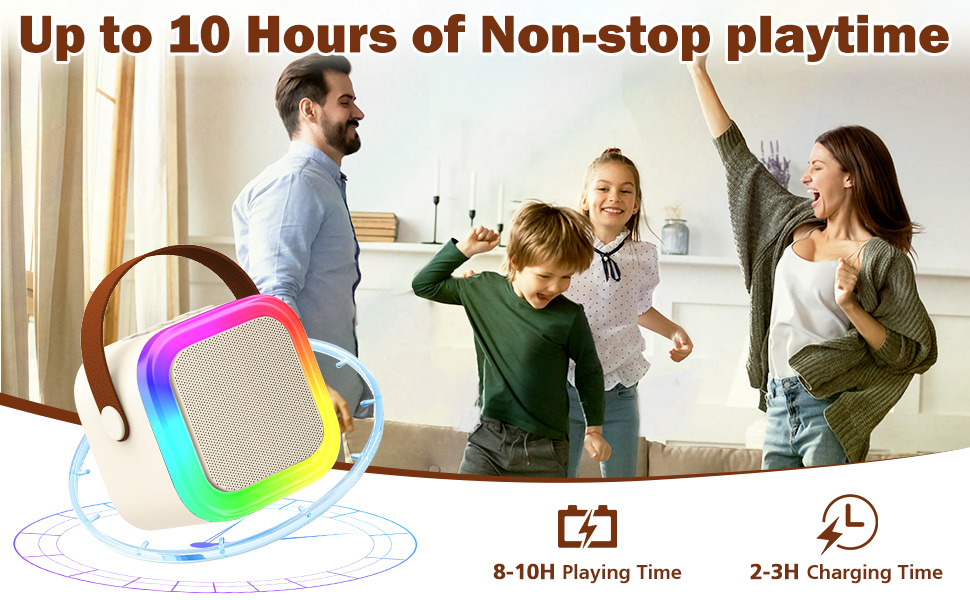 Дитяча караоке-машина з 2 бездротовими мікрофонами, портативна колонка для дітей та дорослих, подарунок для дівчинки, бежевий колір