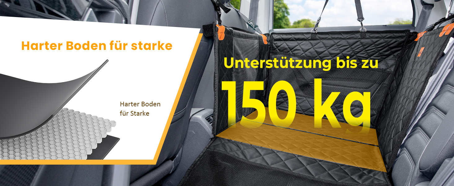 Pecute Dog Car Seat - XL Upgrade - Reinforced & Secure for Medium & Large Dogs - 70x61x55cm with 4 Straps