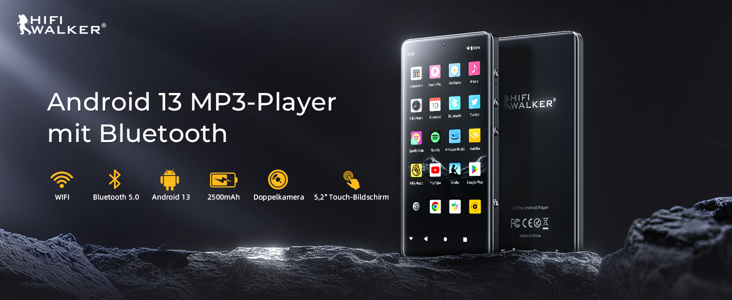 MP3 плеєр HIFI WALKER G7 Pro Android 13, 32GB, Bluetooth 5.0, WiFi, 5.2