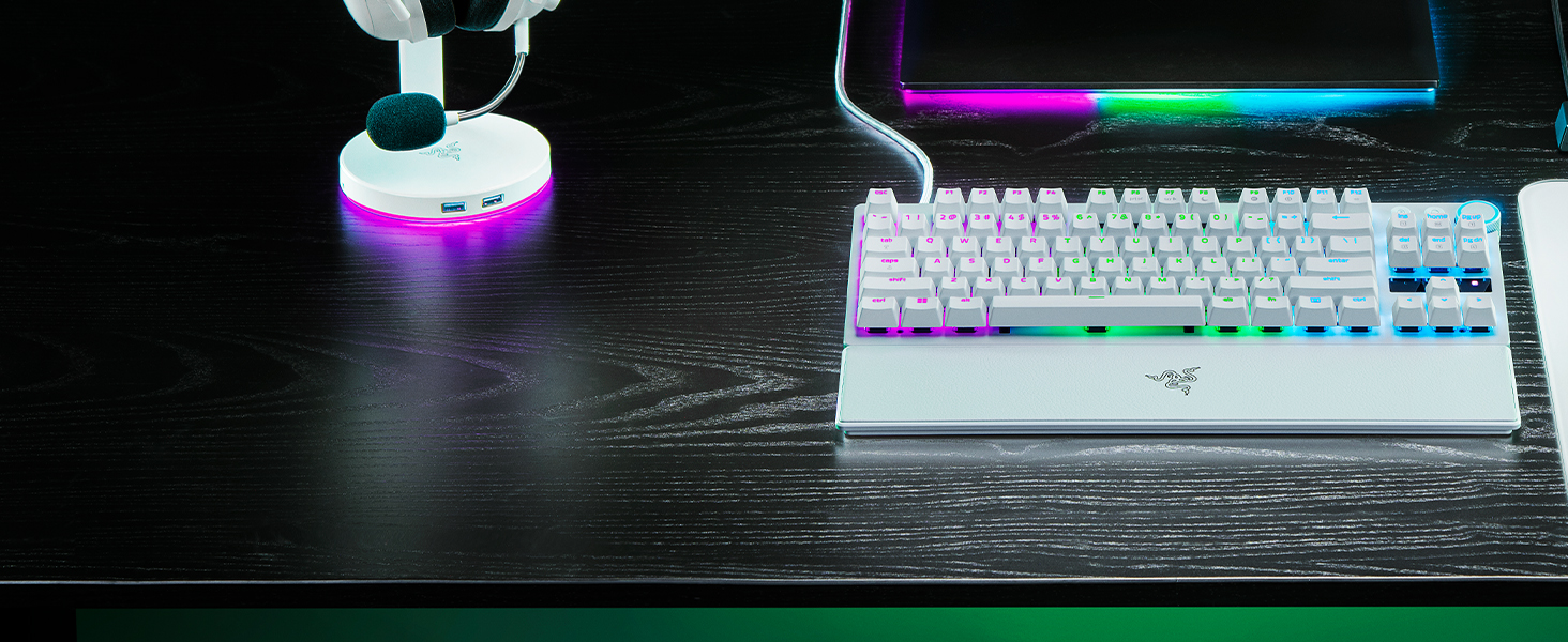 Клавіатура Razer Huntsman V3 Pro TKL Mercury: 60% механічна з оптичними перемикачами Red, Doubleshot PBT, USB-C, QWERTY US-Layout