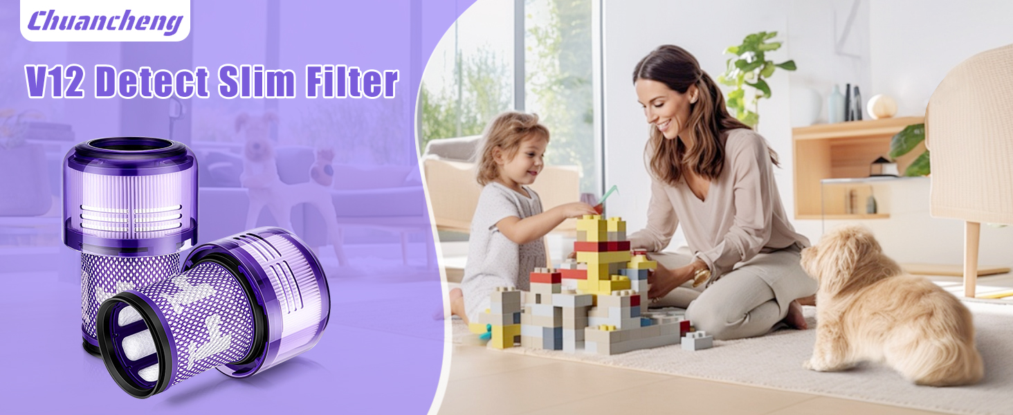 Фільтр HEPA для пилососа Dyson V12 Detect Slim (971517-01) - 3 шт + Щітка для очищення