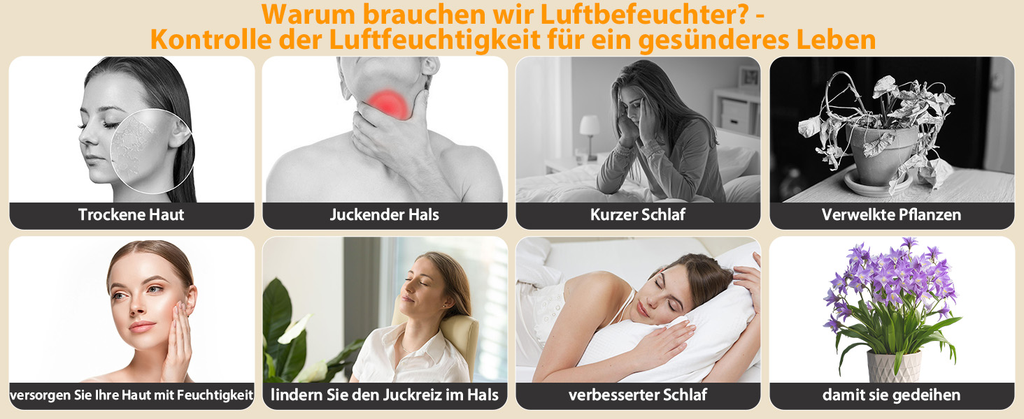 Зволожувач повітря для спальні та кімнати дитини, компактний, тихий, бездротовий, 650 мл, білий