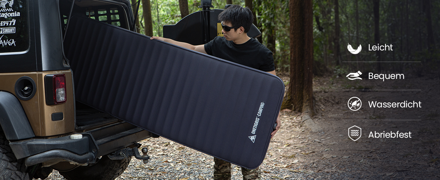 Надувний матрац OneTigris Dreamstar самонадувний (70x198 см) сірий для кемпінгу, подорожей та автомобіля