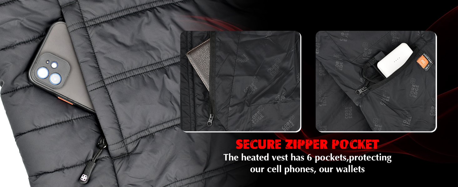 Обігріваючий жилет для чоловіків з акумулятором 10000mAh, USB, 3 режими температури, 4 зони обігріву, XL, чорний
