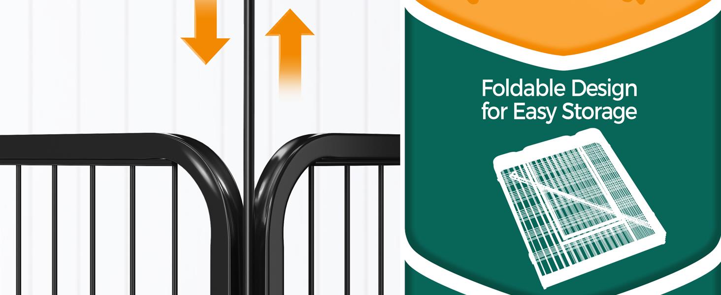 Клітка для цуценят Yaheetech 8-секційна, вольєр для собак з замком, переносна клітка з сумкою та ременями, ідеально підходить для собак у квартирі та на вулиці, проста збірка (100 см заввишки, 16 шт.)