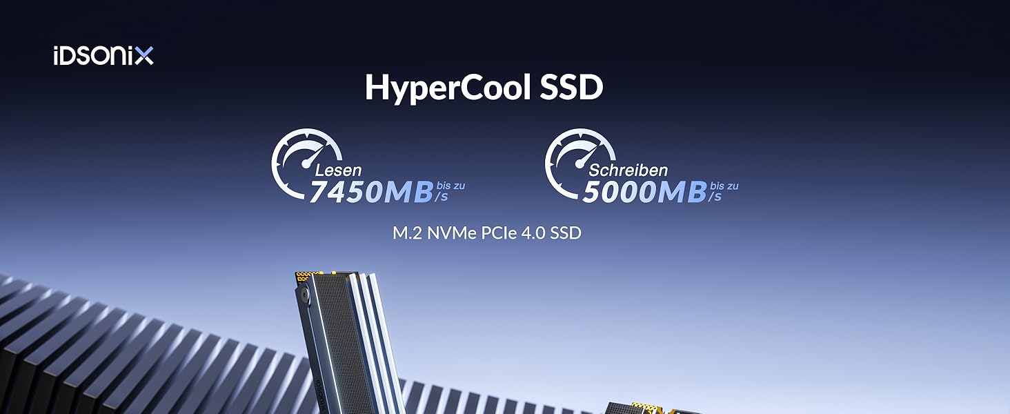 SSD iDsonix NVMe M.2 PCIe 4.0 1TB (7300 МБ/с, 5000 МБ/с) для ПК, ігор та відеомонтажу