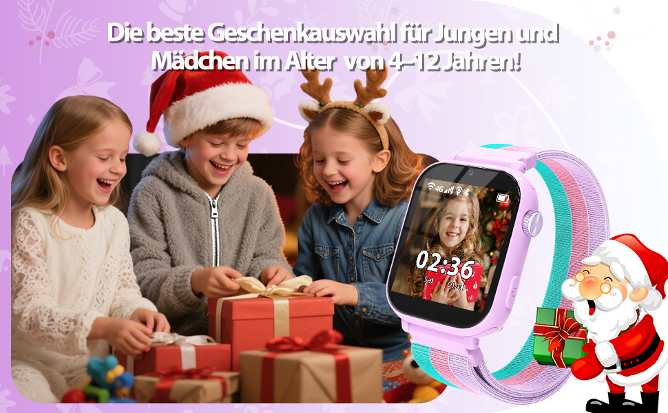 Дитячий розумний годинник Smartwatch з GPS, 4G, відеодзвінками, SMS, WiFi, SOS, крокомером, іграми, для дітей від 4 років, фіолетовий