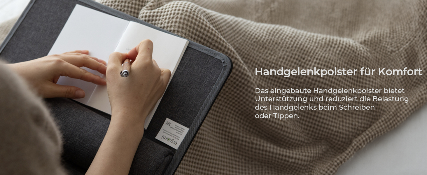 Підставка для ноутбука на колінах, колінцевий столик з подушкою, L – дерев'яний вигляд (M – PU), 30.5 x 57 x 4.5 см