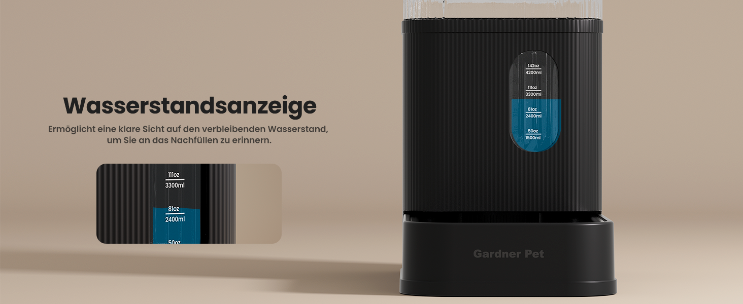 Автоматичний диспенсер води для собак та котів Gardner Pet 6.5L, годівниця, не потребує електрики, з нержавіючою чашею, BPA-free, чорний