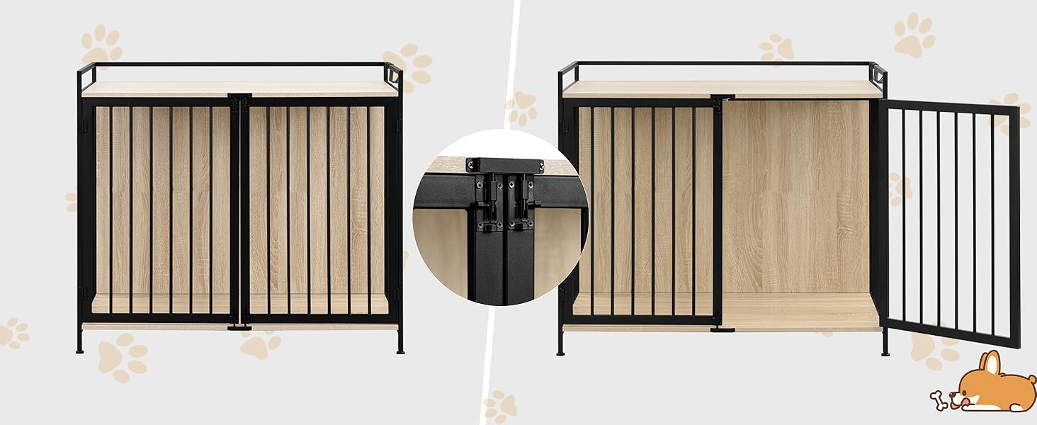 Клітка для собак EUGAD з дерева, переносна будовушка для дому, XXL, для малих/середніх собак, 104x92x60 см, міцна