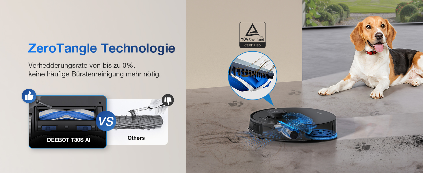 Робот-пилосос ECOVACS DEEBOT T30S PRO OMNI з функцією миття, 11000 Па, технологія ZeroTangle, миття гарячою водою 70°C, TruEdge™ для прибирання кутів, акумулятор 6400 мАг, уникнення перешкод за допомогою AI