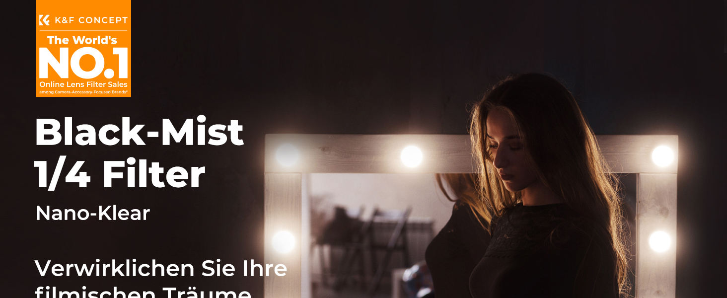 Фільтр K&F Concept 67mm Black Promist 1/4 з оптичного скла з багатошаровим нанопокриттям для відеозйомки/портретної фотографії (Nano-Klear)