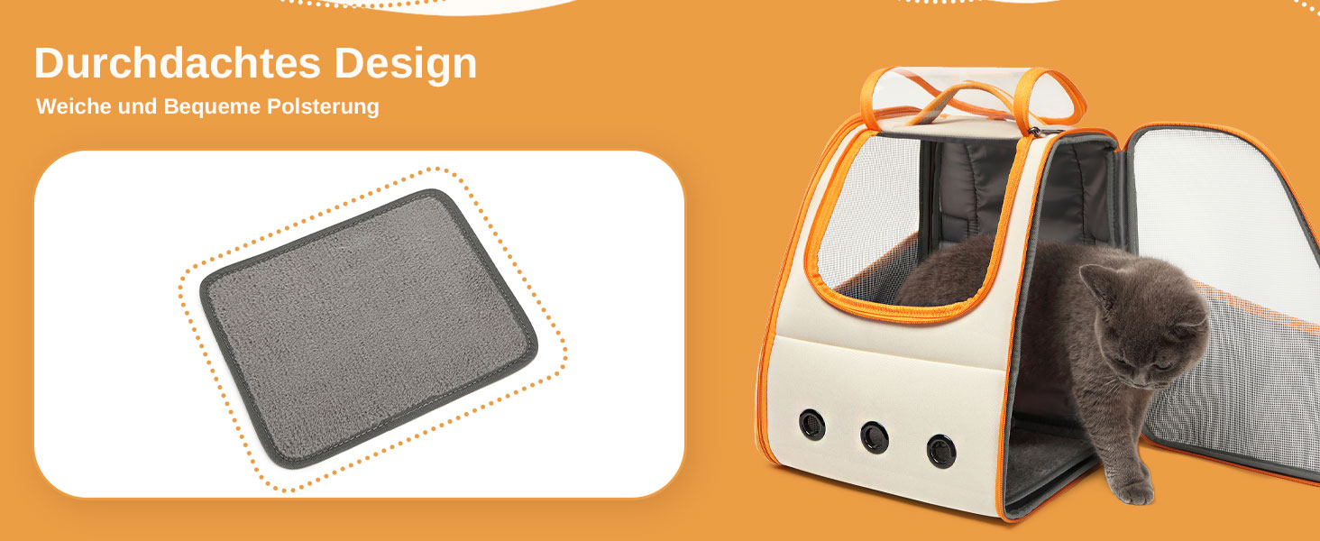 Рюкзак для кота/собаки, складаний, з вентиляцією, оранжево-білий