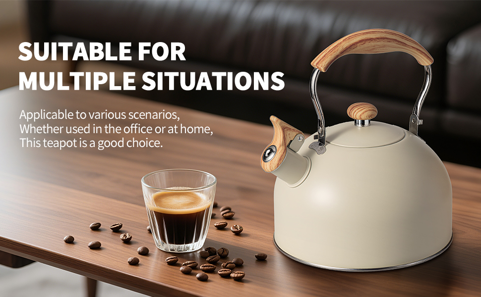 Чайник Teekessel 2.7л з дерев'яною ручкою, гучний свисток, нержавіюча сталь, антикорозійний, для всіх плит (2.5л)
