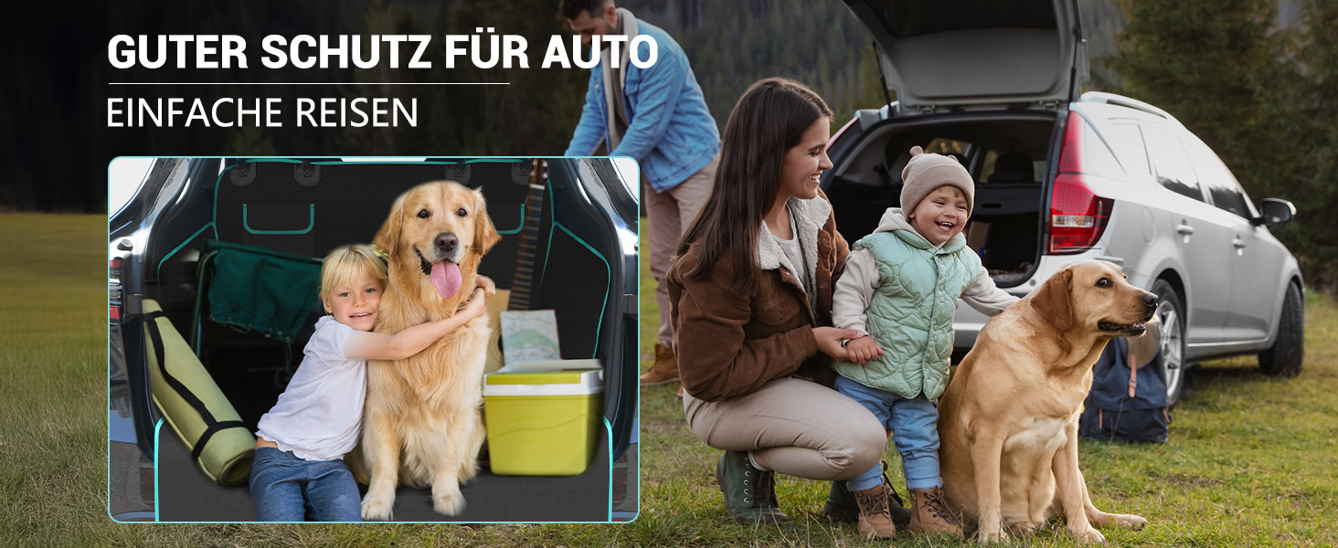 Захист для багажника автомобіля для собак з боковими та захистом краю завантаження, універсальний 185x102 см, 600D, водонепроникний, стійкий до подряпин, килимок для багажника для собак, покривало для автомобіля, SUV, Van (Блакитний)