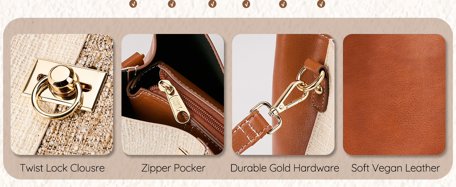 Сумка жіноча KALIDI Fancy Forest через плече з натуральної шкіри бежево-коричнева, стильна кросбоді сумка з регульованим ремінцем