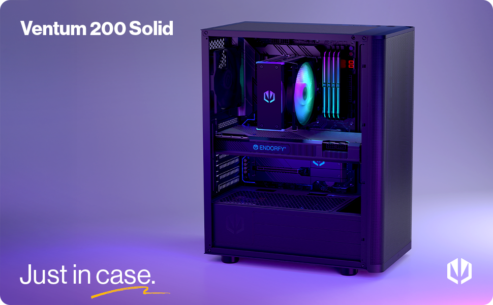 Корпус для ПК Endorfy Ventum 200 ARGB ATX з 4 вентиляторами 120mm ARGB, скло, Mesh-панель, широка сумісність з охолодженням