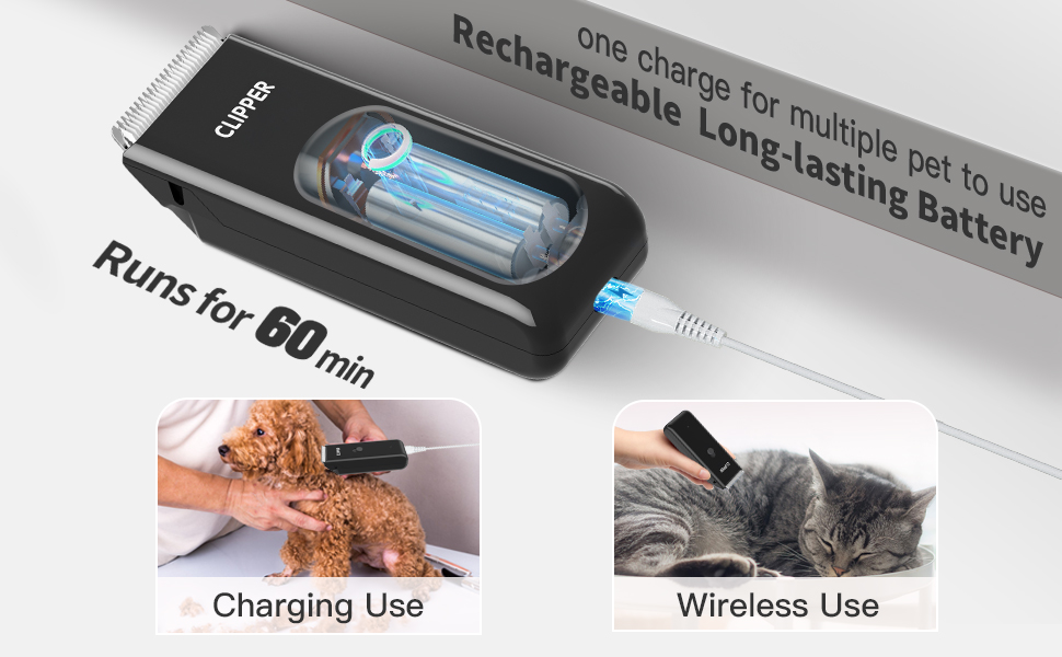 Професійний набір для грумінгу котів та собак Favrison: тиха машинка для стрижки, бездротовий триммер, зелений