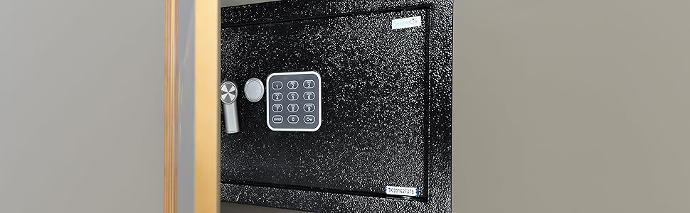 Сейф для дому SereneLife Tresor 6.3L: меблевий, вогнестійкий, цифровий замок, настінний/підлоговий, для грошей, ювелірних виробів та документів