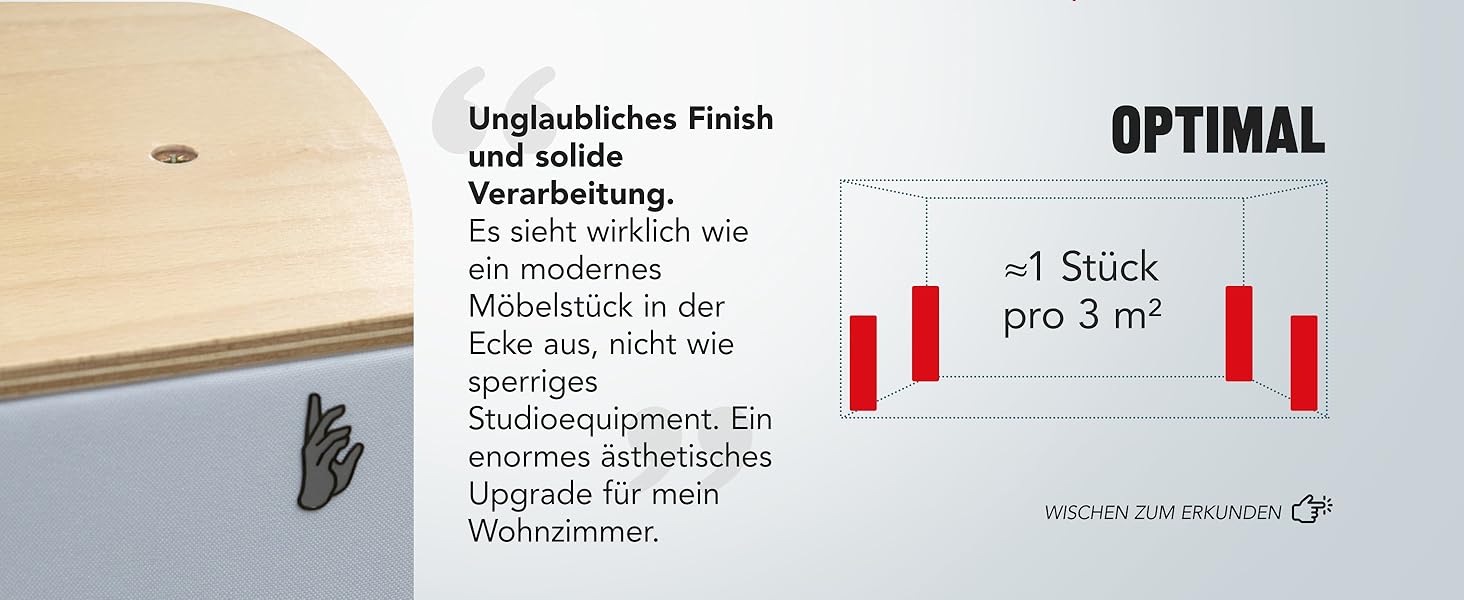 Бас-пастка для кутів Addictive Sound Standard — Студійна акустична панель (басова пастка) зі спеціальної мінеральної вати, 80-2000 Гц, бежева, 98 см, Made in EU