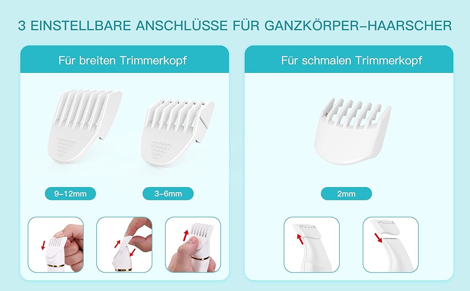 Електричний тример для бікіні 3-в-1 для жінок: тример для обличчя та інтимної зони, для чутливої шкіри. Вологостійкий, для мокрого та сухого використання, перезаряджається