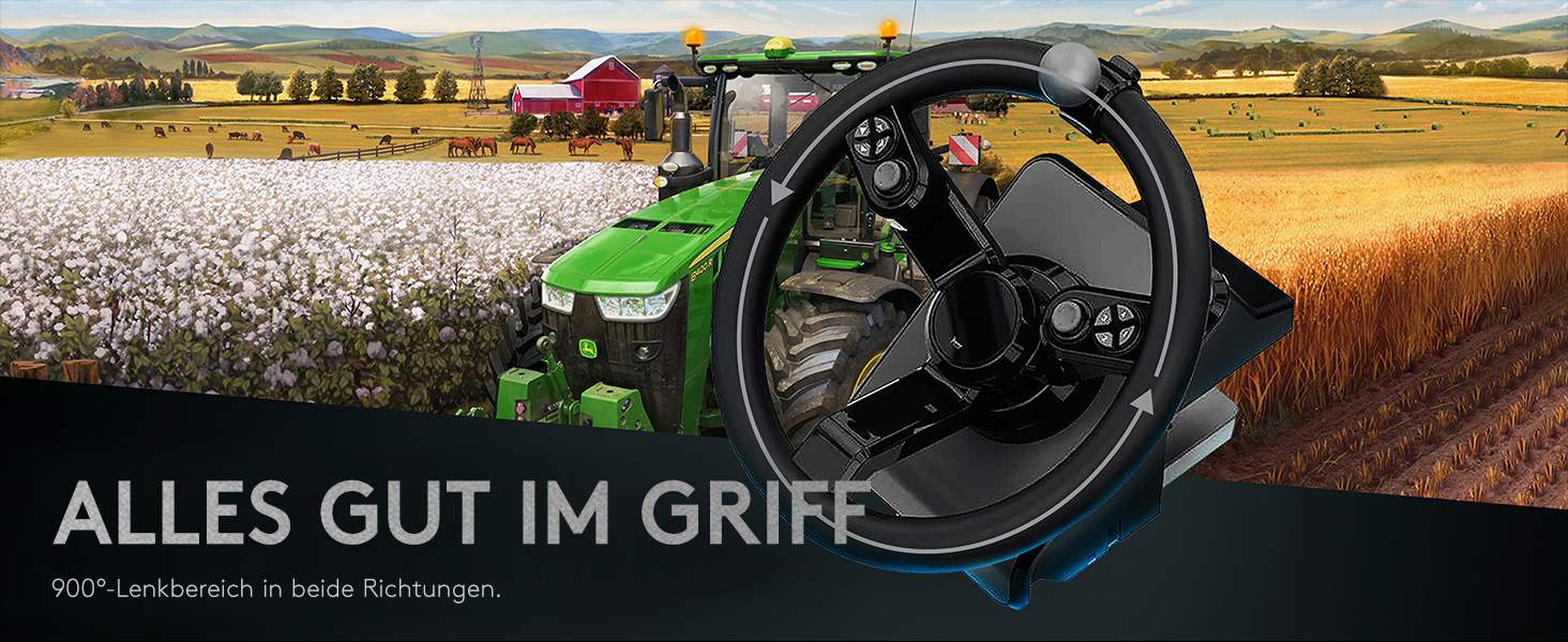 Контролер Saitek Farm Sim від Logitech G для Farming Simulator: кермо, панель керування, педалі газу та гальма, 900° оберт, 38+ кнопок, USB, PC/Mac - Чорний