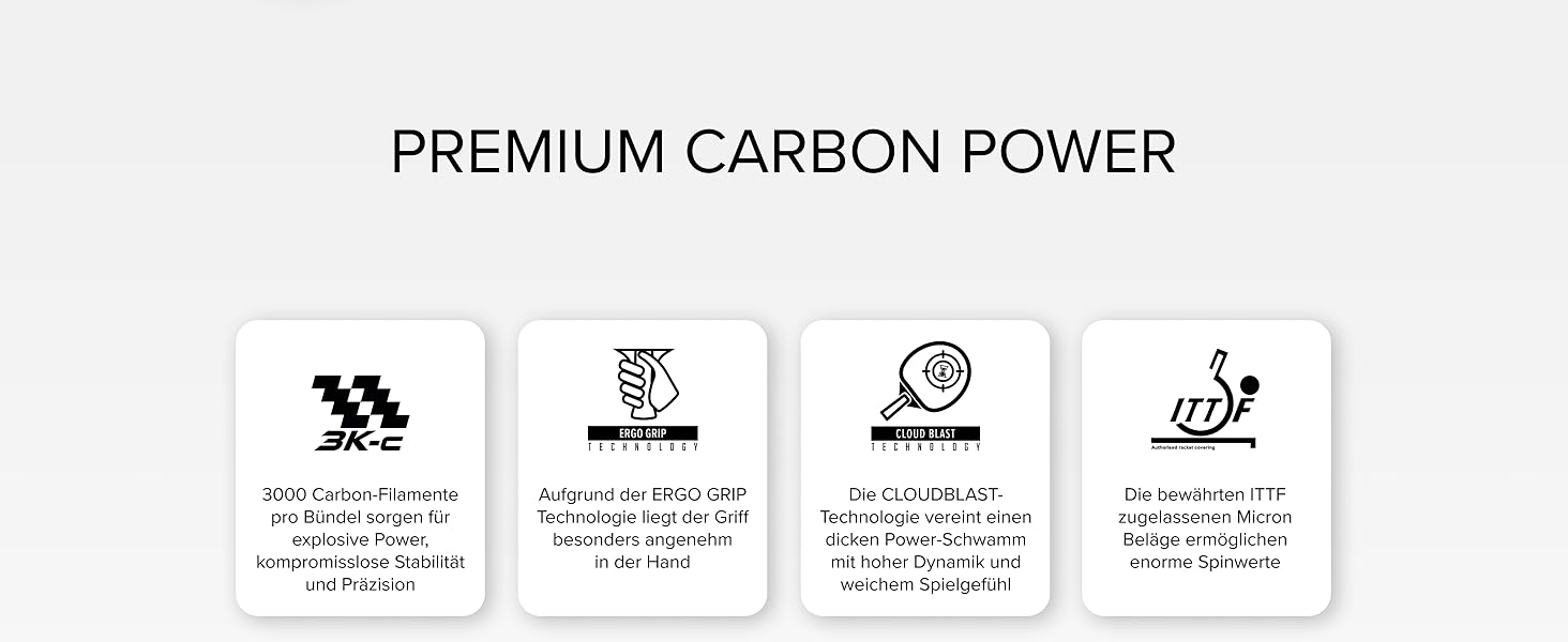 Набір для настільного тенісу JOOLA INFINITY CARBON, MEGA CARBON, ROSSI CARBON (з м'ячами), для професійних гравців та змагань