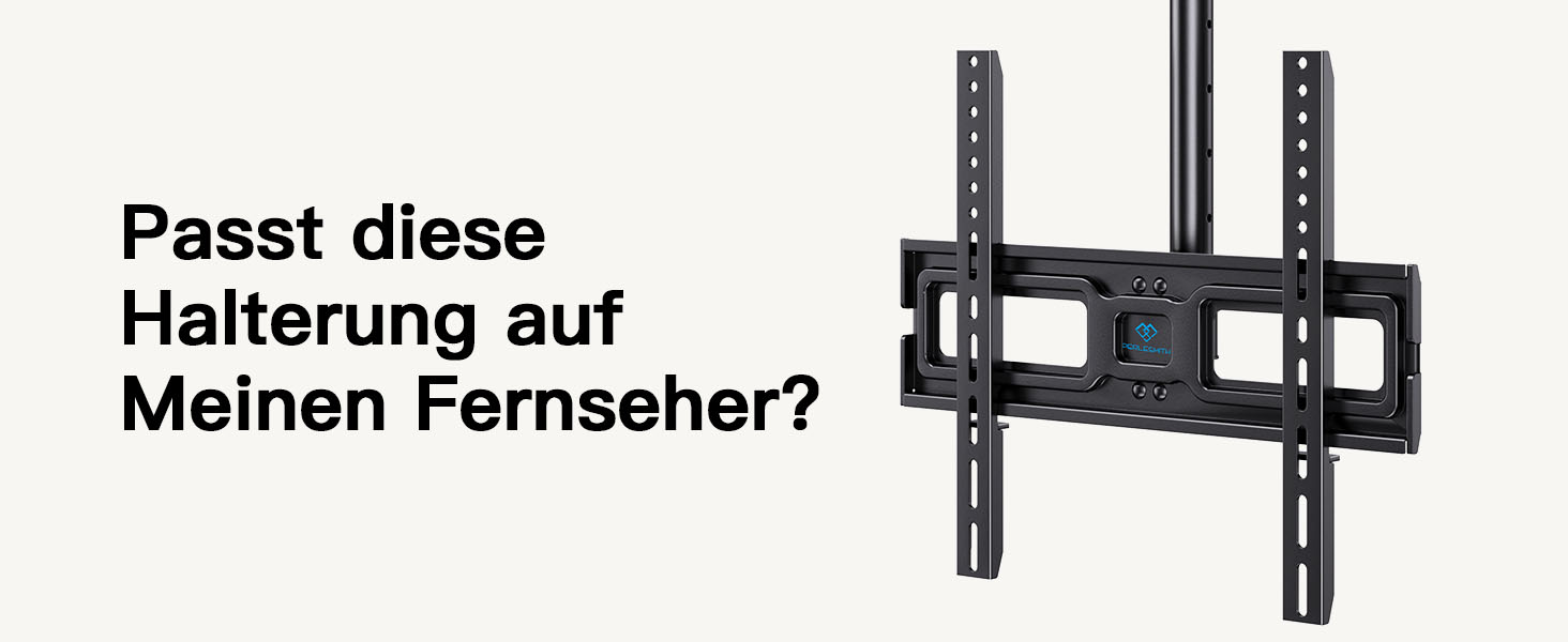 Full-Motion TV Ceiling Mount - Tilting and Swiveling, Adjustable for 26-65 inch Screens, 50kg Capacity, VESA 400x400mm