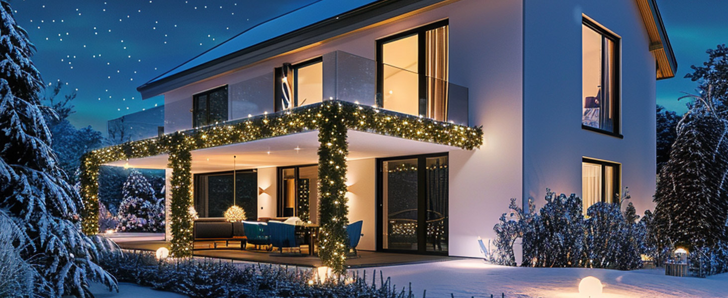 Гірлянда святкова CASARIA 5м, 100 LED, тепле біле світло, для декорування приміщень та вулиці