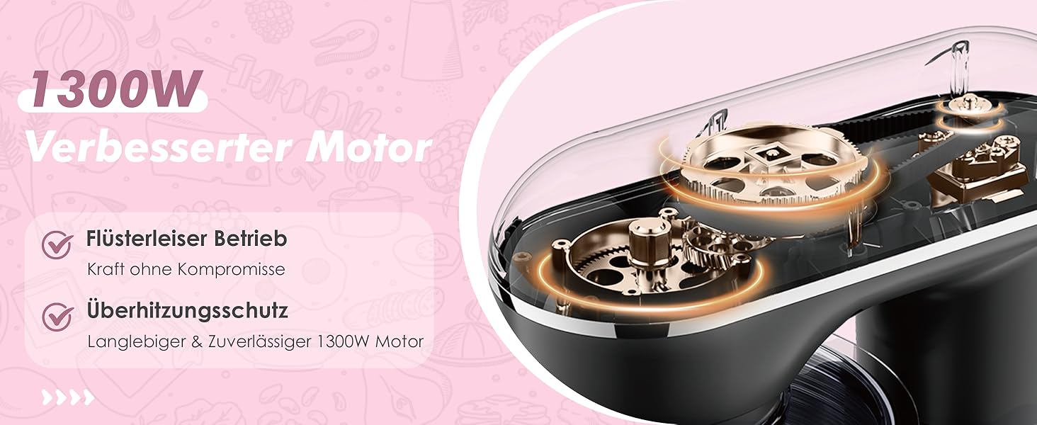 Кухонний комбайн Kitchen in the box: 6 л, 1300 Вт, 10+ швидкостей, з набором насадок (крюк, віночок, гак)