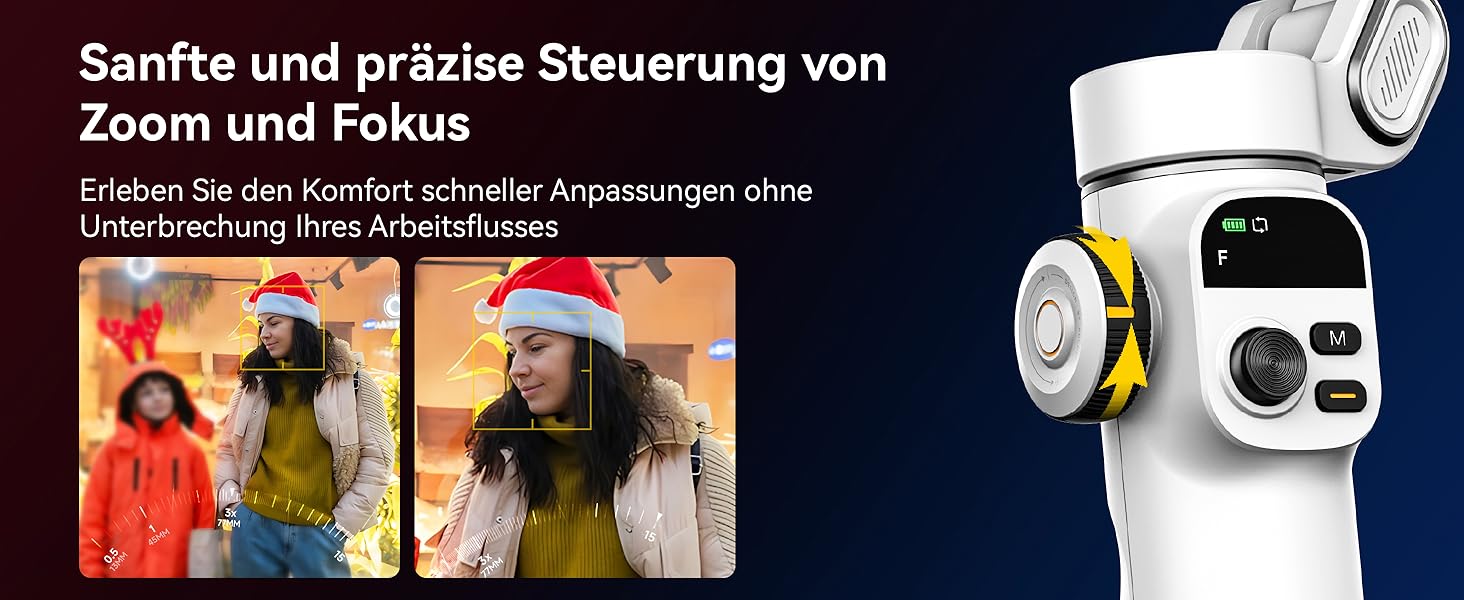 Стабілізатор для iPhone та Android від AOCHUAN: 3-осьовий гімбал з OLED-дисплеєм та подовжувачем 7,8 дюймів (Smart X2 Kit)