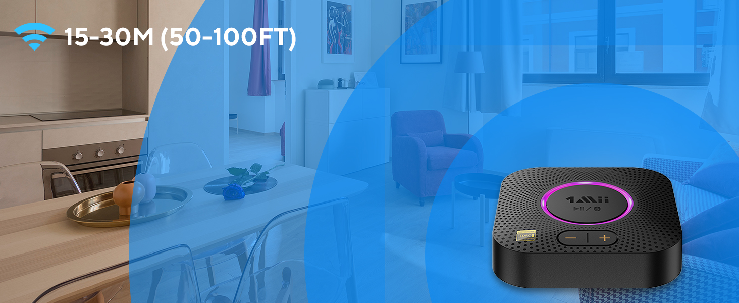 1Mii B06 Plus Bluetooth HiFi приймач: бездротовий аудіоадаптер з aptX HD/Adaptive, Bluetooth 5.3 для стереосистеми та смартфонів