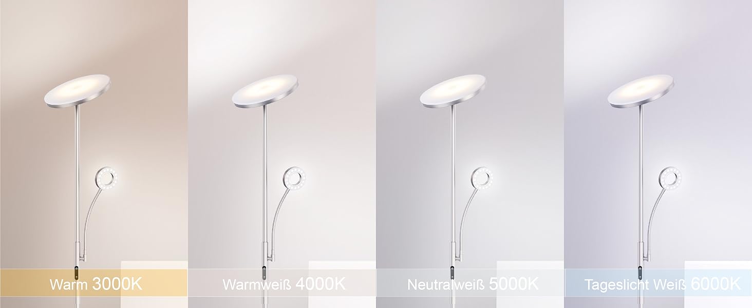 LED торшер Modlicht 35W з регулюванням яскравості, чорний, 4200LM з пультом та сенсорним керуванням, 3000-6000K, для вітальні, спальні, офісу