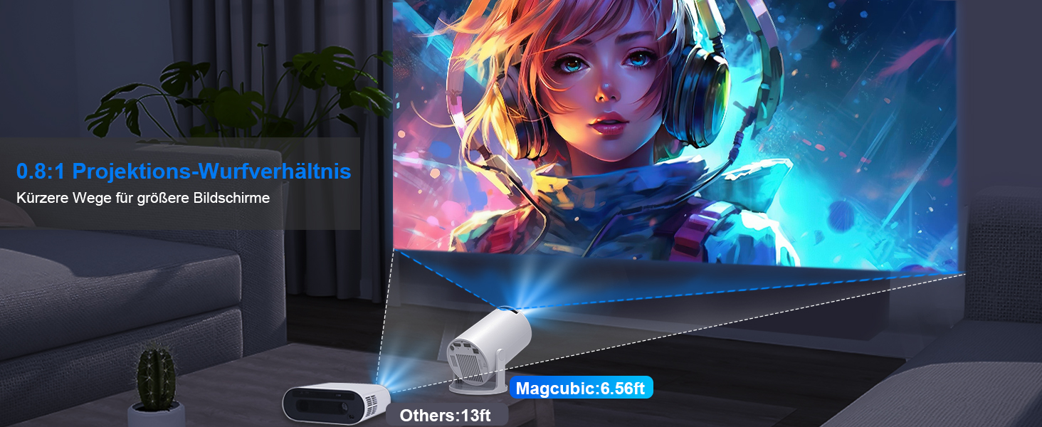 Mini проєктор Beamer 4K Android 11 Smart, електричний фокус, 5G WiFi 6, BT 5.0, Full HD 1080P, 260ANSI, автоматичне виправлення трапецеїдальних спотворень, 5W динамік