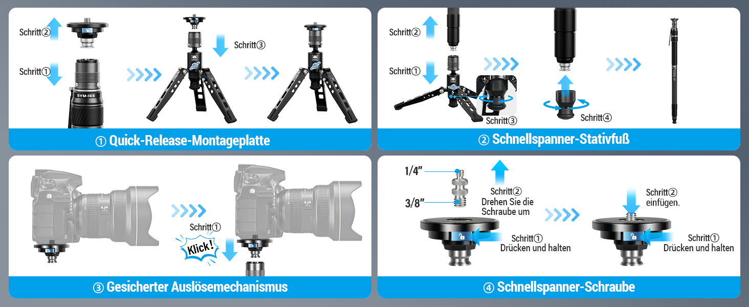Штатив-монопод SIRUI SVM-165 з вуглецевого волокна | 165 см, професійний, 3-в-1, вантажопідйомність 10 кг, швидка заміна, для DSLR та відео