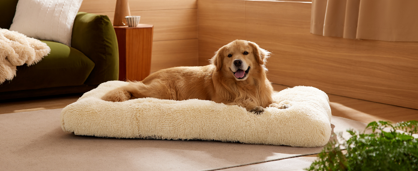 М'яке ліжко для собак BEDSURE великих порід - 104x69x8 см, миється, з антиковзною основою, темно-сірий