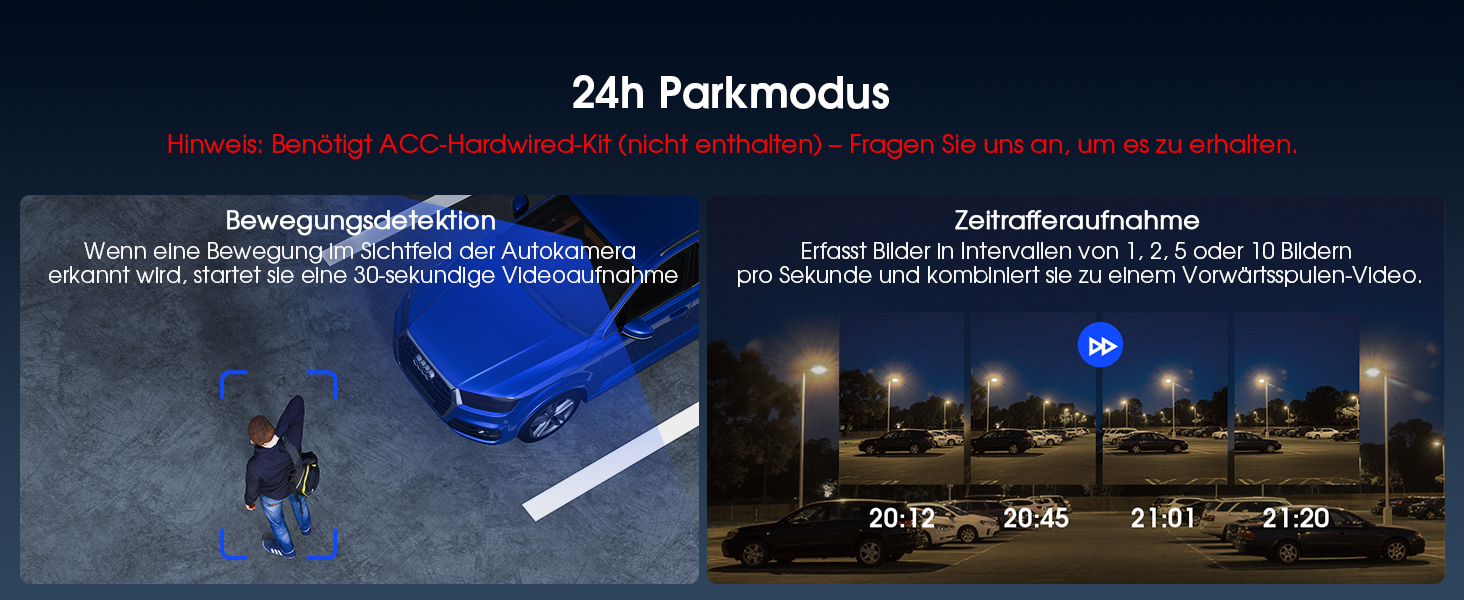 Автомобільний відеореєстратор Avylet 4K/2.5K+1080P з передньою та задньою камерами, 64GB SD карта, 5GHz WiFi, ADAS, 2.7