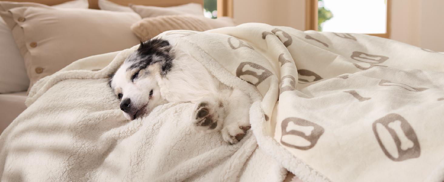 Водонепроникний коврик для собак BEDSURE великих порід - 127x102 см, миючий, з Sherpa Fleece, для захисту дивану, коврик для котів, сірий