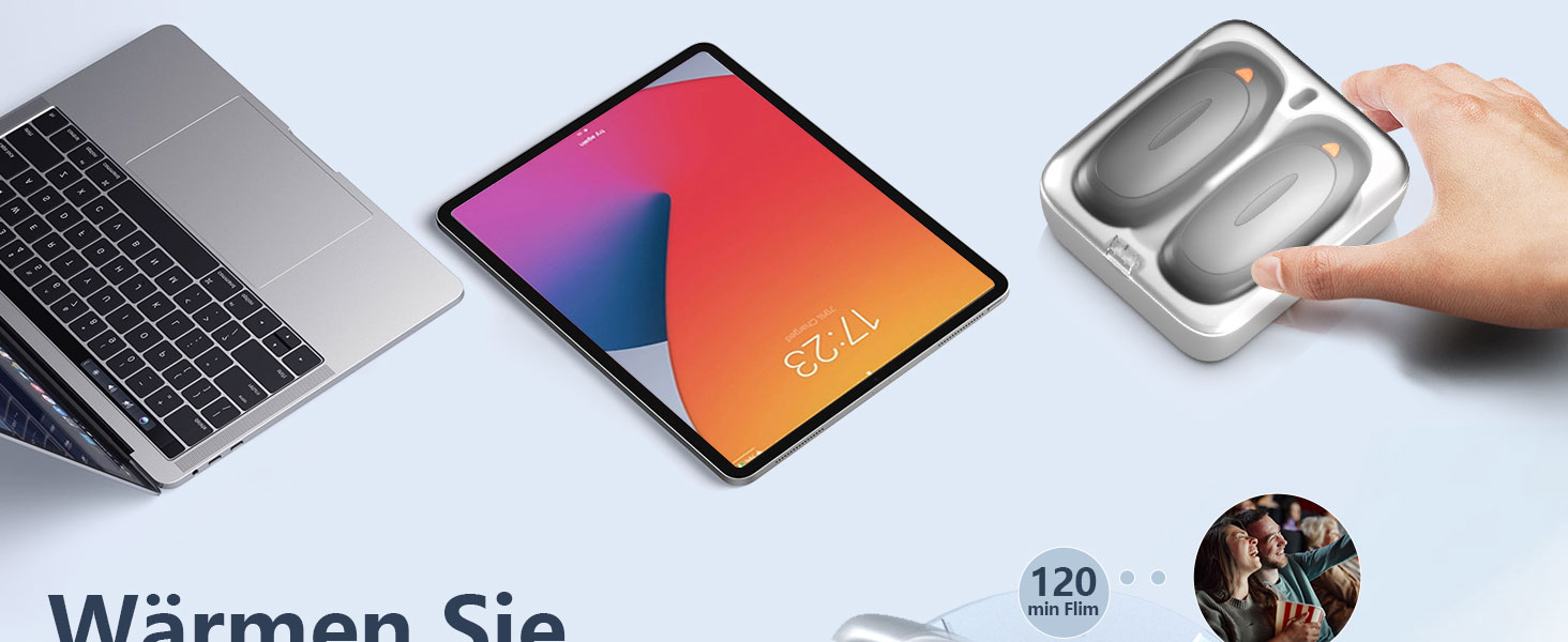 Електричні грілки для рук 2 шт. 4000mAh з зарядним кейсом 10000mAh, 3 режими нагріву, USB-C, для катання на лижах, кемпінгу, подарунок, рожевий